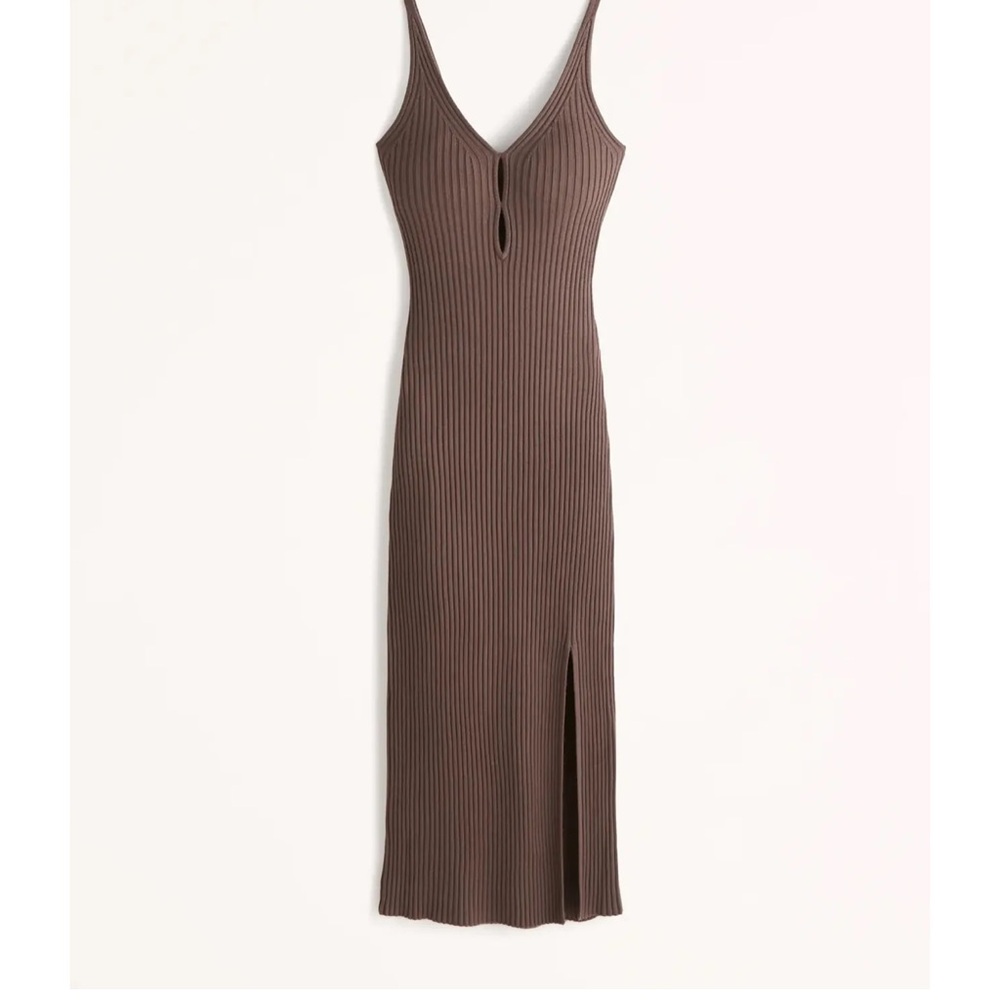 A&F Elevated Keyhole Ribbed Knit Dress - Picture 2 of 7